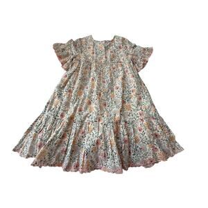 Bonheur Du Jour Girl's Pink Suzanne Flowers Coral Frill Dress Size 2Y
